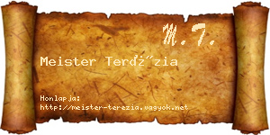 Meister Terézia névjegykártya
